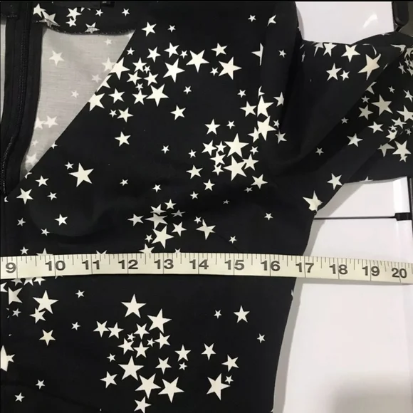 Kate Spade Black and White Star Long Sleeve Dress - Picture 5 of 6